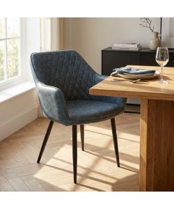 Cosma Poltrona Sindy in Ecopelle Blu 56x60x87cm Stile Moderno