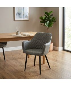Cosma Poltrona Sindy in Ecopelle Grigia 56x60x87 cm Stile Moderno