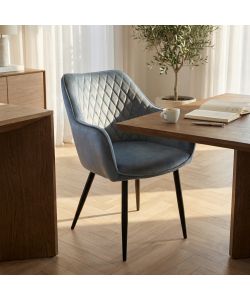 Cosma Poltrona Candy Velluto Grigio con Braccioli 61x61x82 cm