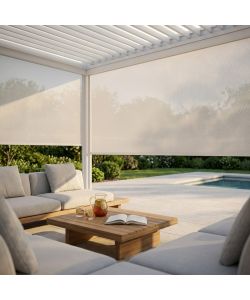 Cosma Laterale Pergola Bioclimatica 4x4 in Textilene Bianco cm 270x218