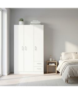 Cosma Armadio 3 Ante 2 Cassetti Bianco 120x52x190 cm Truciolare