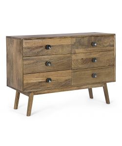 Bizzotto Cassettiera Sylvester 6 Cassetti Legno color Noce 114x80 h cm