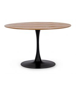 Bizzotto Tavolo Rotondo Bloom Top Veneer Nero e Noce - Design Elegante
