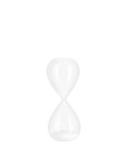 Clessidra Kronos in Vetro Trasparente Bianca 8,3 x 8,3 x 20,3 cm