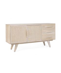 Bizzotto Credenza Sahana in Legno - 2 Ante e 3 Cassetti - 155x40x80 cm