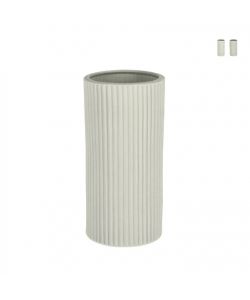 Bizzotto Vaso Decorativo Cilindrico in Porcellana Grigio �12,5x26cm