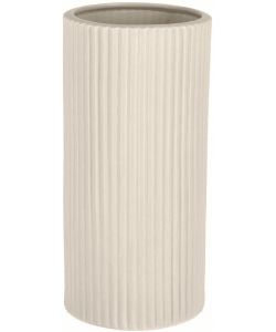 Vaso Decorativo Cilindrico in Porcellana Avorio d.12,5x26 cm