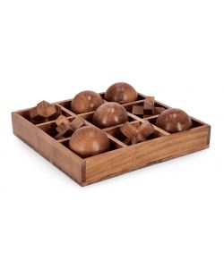 Decorazione in legno Tris Fortune acacia 28,5x28,5 cm per arredamento