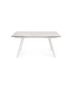 Bizzotto Tavolo Estensibile Jarkko Effetto Marmo Bianco 160-240x90 cm