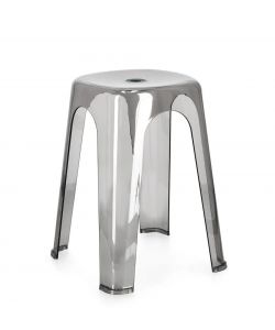 Bizzotto Sgabello Sonny Grigio Trasparente Impilabile H46,5 Cm