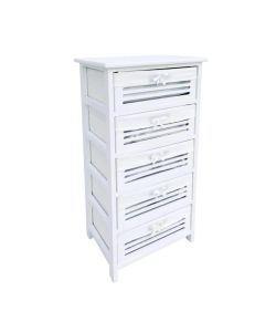 Bizzotto Cassettiera Leny 5 cassetti bianca 40x90 cm per arredamento