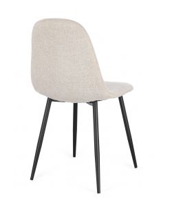 Bizzotto Sedia New Irelia Beige con Gambe Nere per Sala da Pranzo