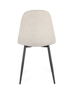 Bizzotto Sedia New Irelia Beige con Gambe Nere per Sala da Pranzo