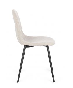 Bizzotto Sedia New Irelia Beige con Gambe Nere per Sala da Pranzo