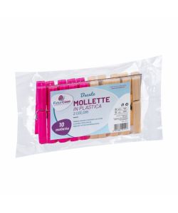 Mollette in Plastica per Bucato in 2 Colori - 10 Pezzi
