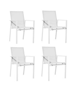 Set da 4 sedie in alluminio da esterno Selly bianche