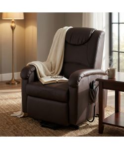Cosma Poltrona Relax Elettrica Reclinabile Marrone 72x106 cm