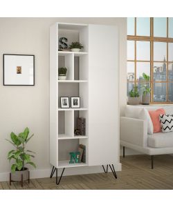 Libreria con anta Jedda colore bianco 80,6x191