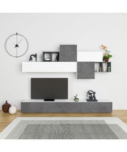 Parete attrezzata Tromen 260 cm. bianco retr grey MTV234472