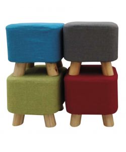 Pouf Sgabello Imbottito Crema - Eleganza e Comfort in Tessuto 30x30x27 cm