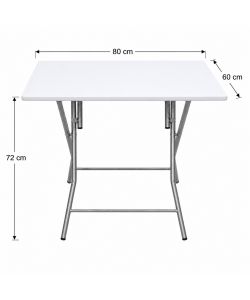 Tavolino Pieghevole Bianco 80 x 60 x 72 cm - Design Pratico