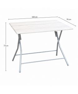 Domo Mea - Tavolo Pieghevole 70 x 100 cm in Metallo e MDF Canadian