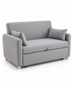 Domo Mea Divano Letto 2 Posti Pull-Out in Tessuto Grigio 140x88 cm