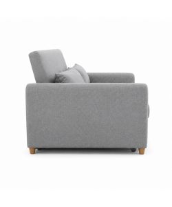 Divano Letto 2 Posti in Tessuto Grigio 140x86x88 cm Apertura Letto 190x112 cm Pull-Out - Domo Mea