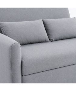 Divano Letto 2 Posti in Tessuto Grigio 140x86x88 cm Apertura Letto 190x112 cm Pull-Out - Domo Mea