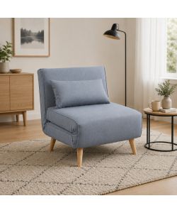 Domo Mea Poltrona Letto Grigia Design Scandinavo Salvaspazio - 76x80x74 cm