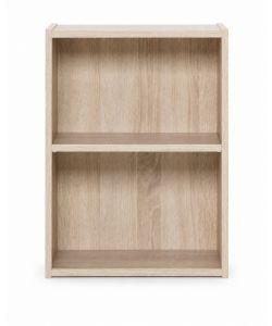 Domo Mea - Libreria 2 Ripiani in Legno Naturale 40x29x54 cm