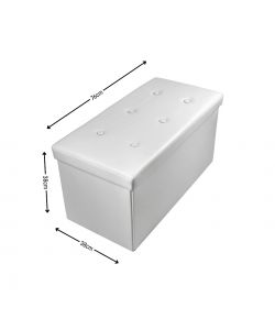 Domo Mea Pouf Pieghevole Contenitore Bianco - 76x38x38cm