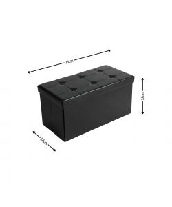 Domo Mea Pouf Pieghevole Contenitore Nero - 76x38x38cm