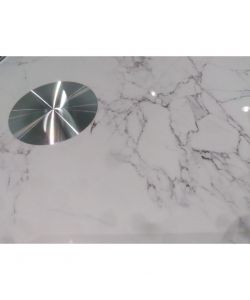 Domo Mea Tavolino da Caffè Vetro Effetto Marmo Bianco e Nero 100x55 cm