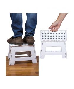 Sgabello Pieghevole Bianco in Plastica 39x29x22 cm