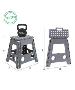 Sgabello Pieghevole Rosso in Plastica - Design Compatto 39x29x22 cm