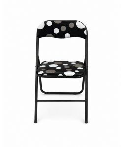 Domo Mea Sedia Pieghevole a Pois - Struttura in Acciaio - Nero - L44 x P45 x A79 cm