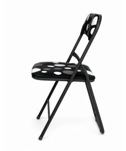 Domo Mea Sedia Pieghevole a Pois - Struttura in Acciaio - Nero - L44 x P45 x A79 cm