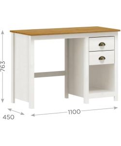 Domo Mea Scrivania Topazio Bianca con Cassetti - 110x45x76 cm