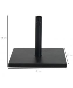 Domo Mea Base per Ombrellone - Cemento Nero - 45x45 cm