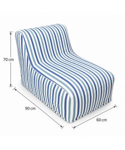 Domo Mea Poltrona Gonfiabile Blu Righe 90x60x70cm per Esterni