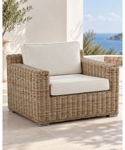 Domo Mea Poltrona da Esterno in Rattan Beige - 110x85x63 cm