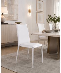 Sedia in Ecopelle Bianco - Design Moderno e Confortevole 45x50x90 cm
