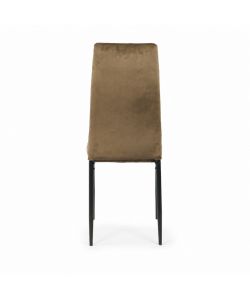 Domo Mea Sedia Sassonia in Velluto Taupe - Design Trapuntato 42x49x97 cm