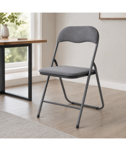 Domo Mea Sedia Pieghevole Velvet Grigio - Confortevole e Salvaspazio