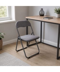 Domo Mea Sedia Pieghevole Velvet Grigio - Confortevole e Salvaspazio