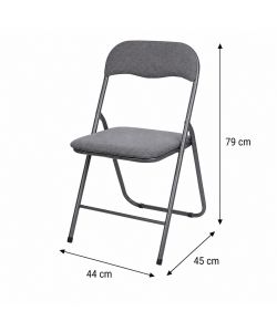 Domo Mea Sedia Pieghevole Velvet Grigio - Confortevole e Salvaspazio