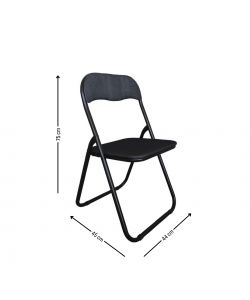 Domo Mea Sedia Pieghevole Salvaspazio - Tessuto Rete Nero - 44x45x79cm