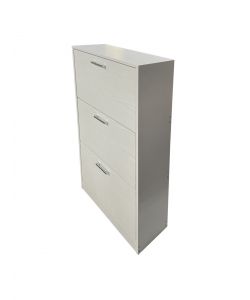 Scarpiera a 3 Ribalte Bianco Frassino 60x24x117h