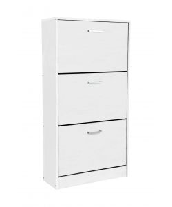 Scarpiera a 3 Ribalte Bianco Frassino 60x24x117h